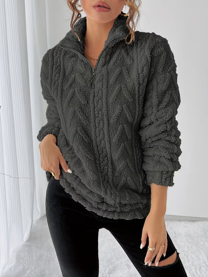 Nessia - Versatile Warm Fleece Sweatshirt