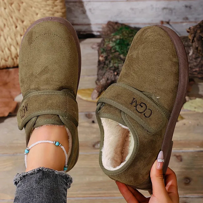 Rokia - Faux Fur Shoes With Adjustable Strap