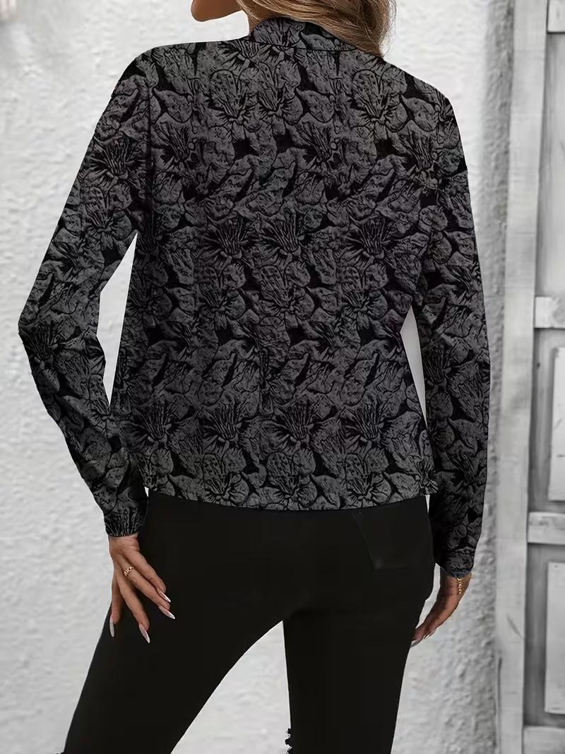 Tifany - Floral Print Long Sleeve Blazer