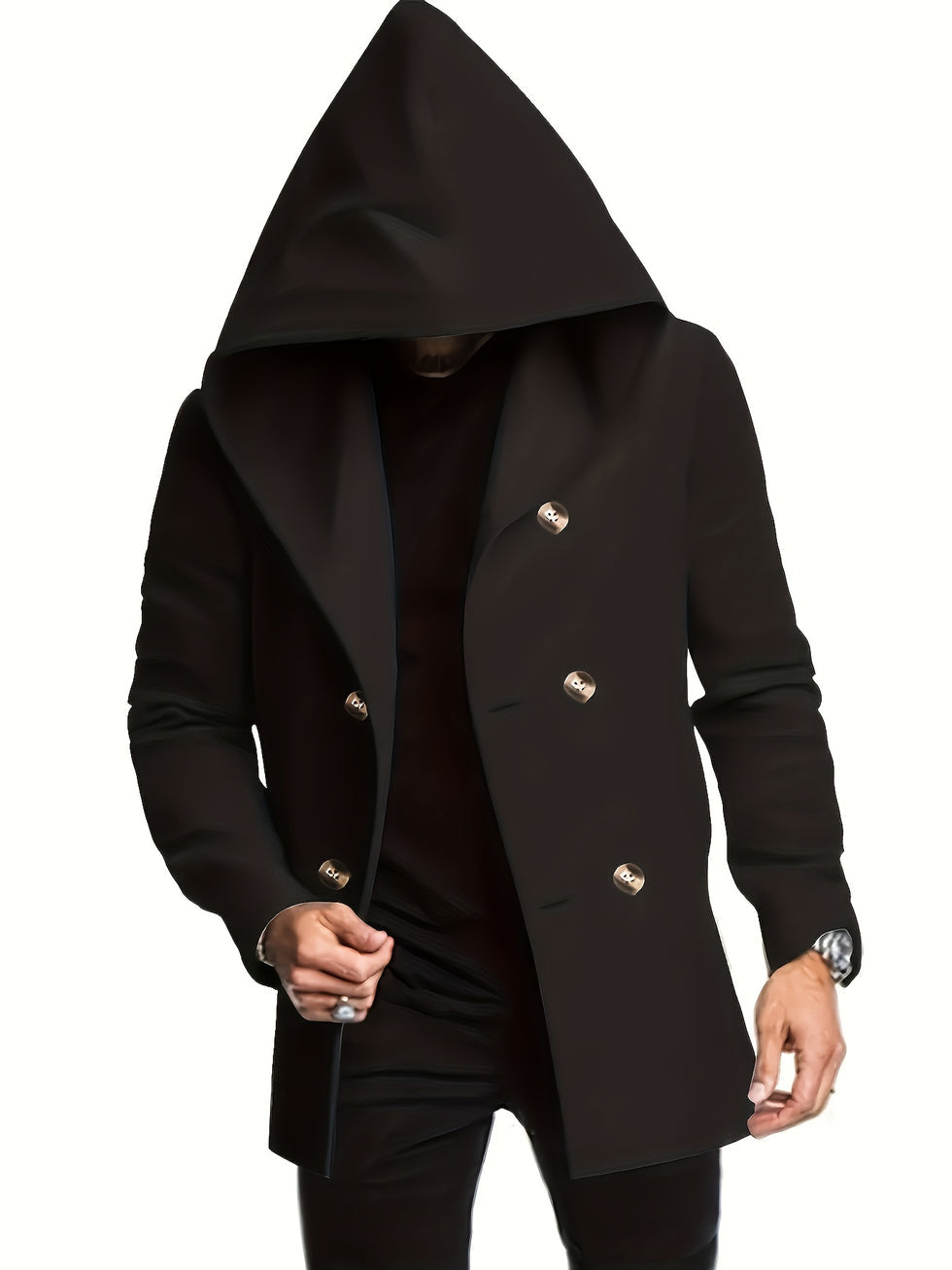 Crips - Double Breasted Hooded Coat