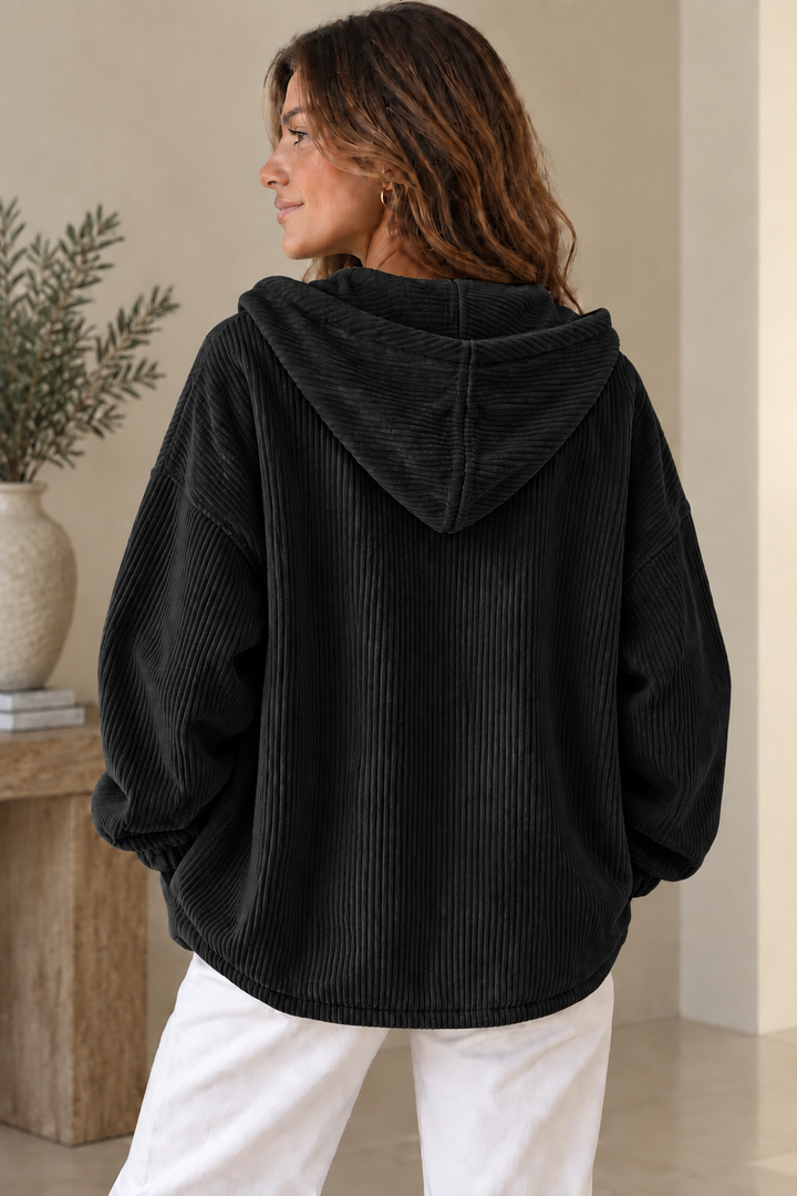 Nalina - Oversized Corduroy Hooded Jacket