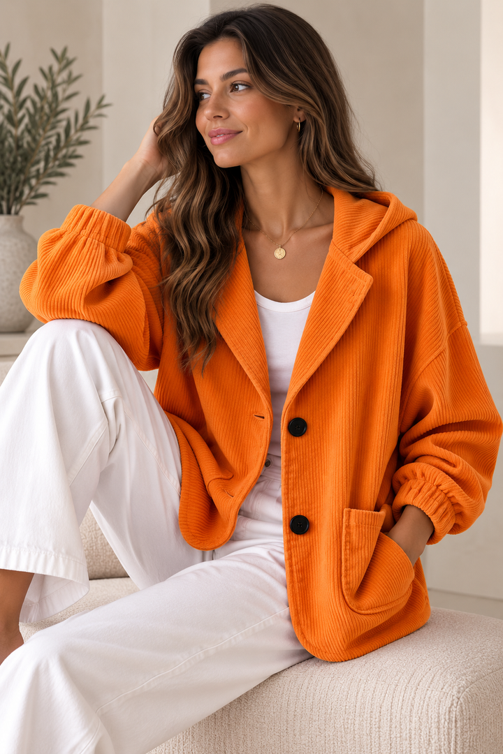 Nalina - Oversized Corduroy Hooded Jacket