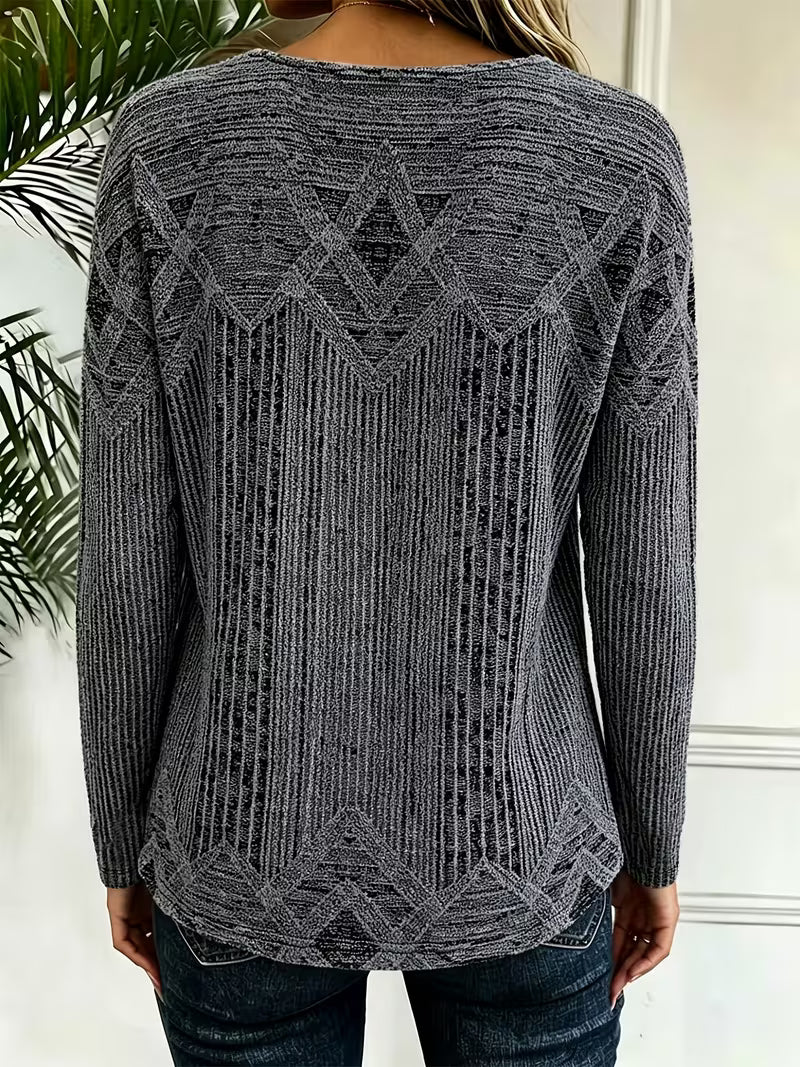 Rimna - Vertical Stripe Print Top