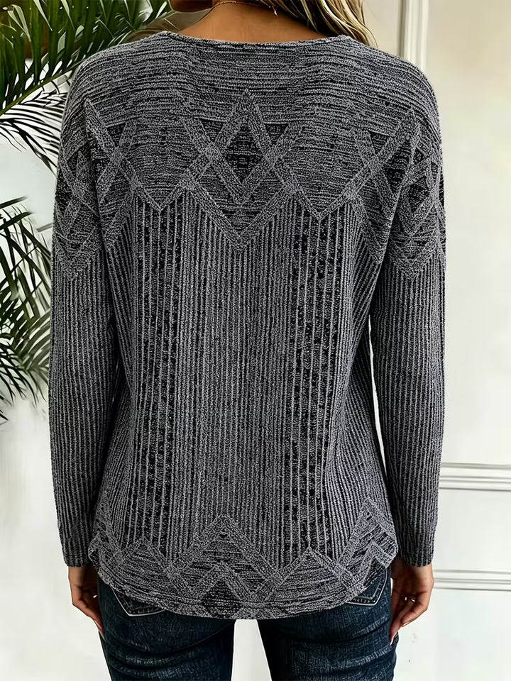 Rimna - Vertical Stripe Print Top