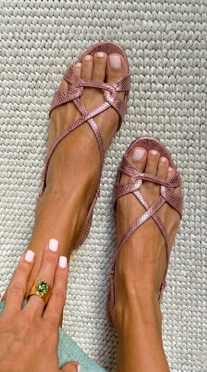 Olgia - Cross Strap Flat Sandal