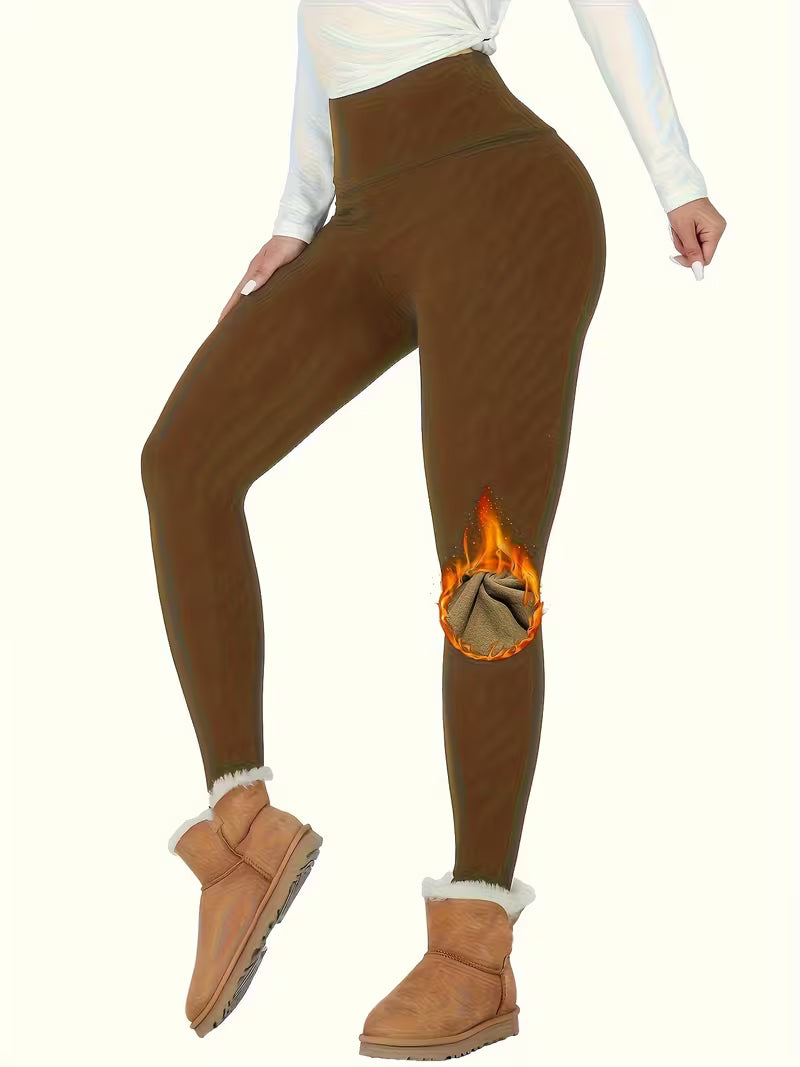 Linzay - Thermal Fleece Lined High Waisted Leggings