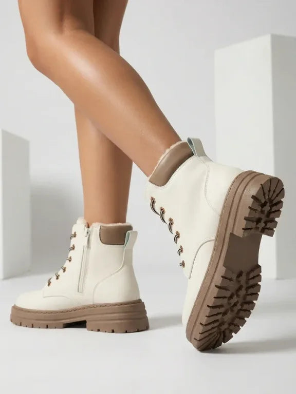 Alosia - Ankle Boots with Laces and Chunky Soles