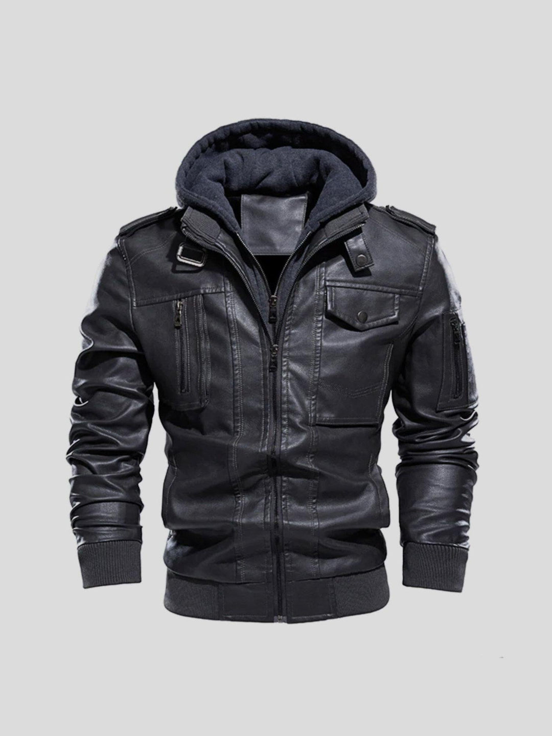 Edem - Leather Jacket With Zip Pockets