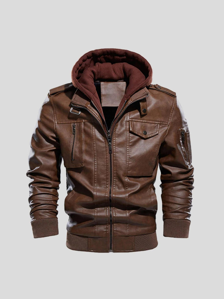 Edem - Leather Jacket With Zip Pockets