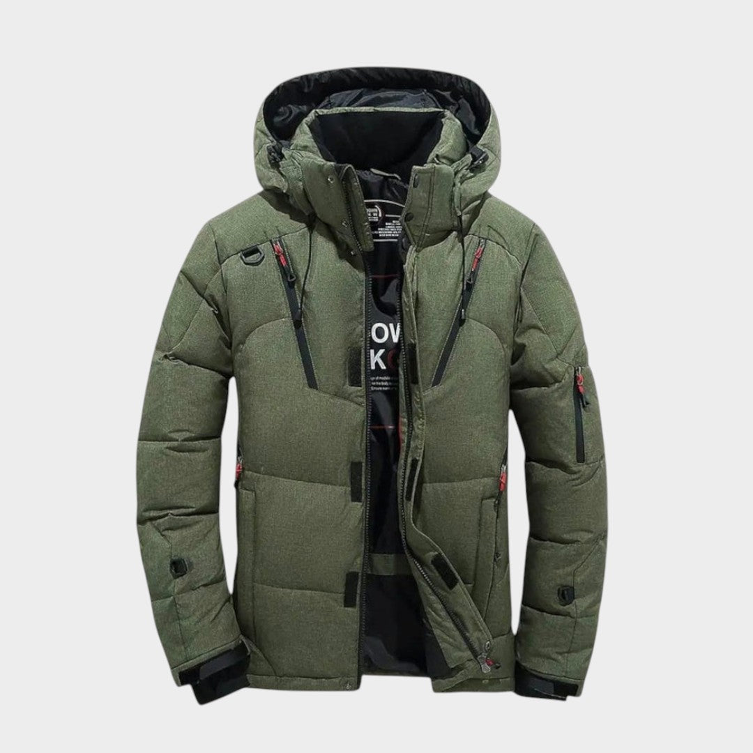 Alaxis - Puffer Jacket With Hood and Zippered Pockets