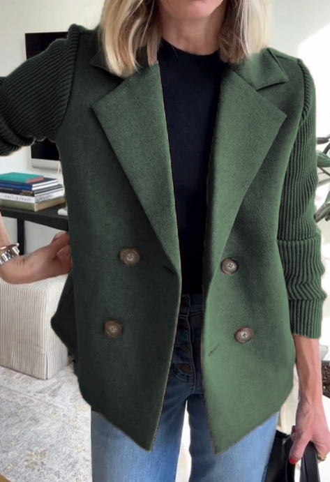 Nahide - Blazer With Ribbed Sleeves and Lapel Collar
