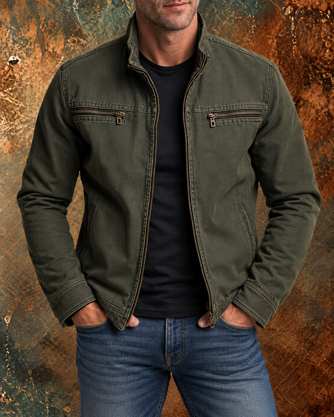 Leanar - Elegant Denim Zipper Jacket