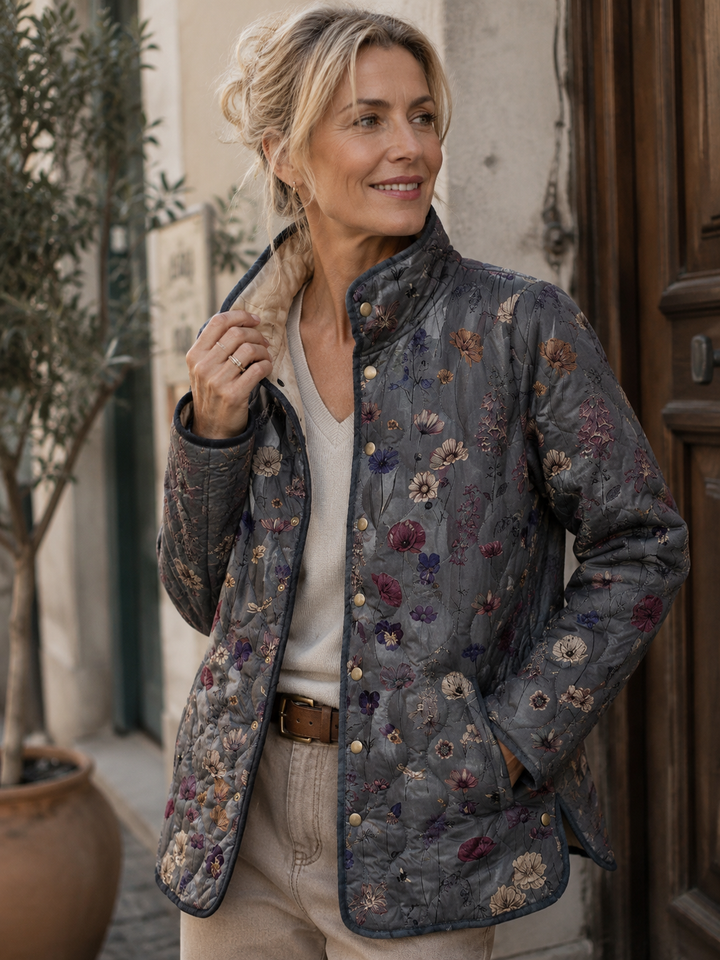 Kizil - Quilted Floral Print Coat