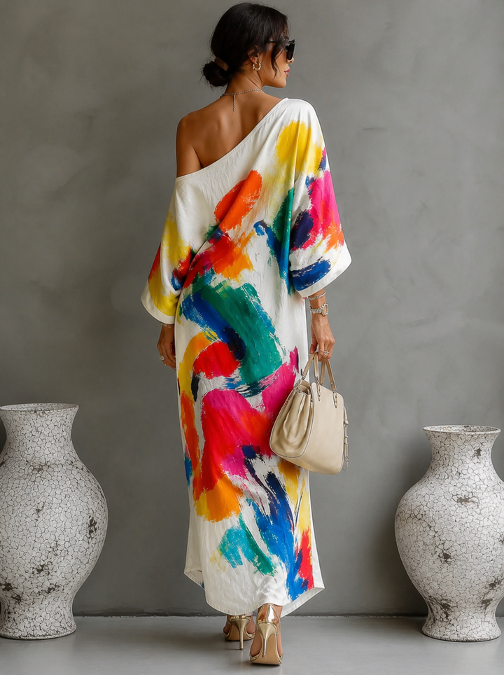 Lorrainen - Artistic One-Shoulder Maxi Dress