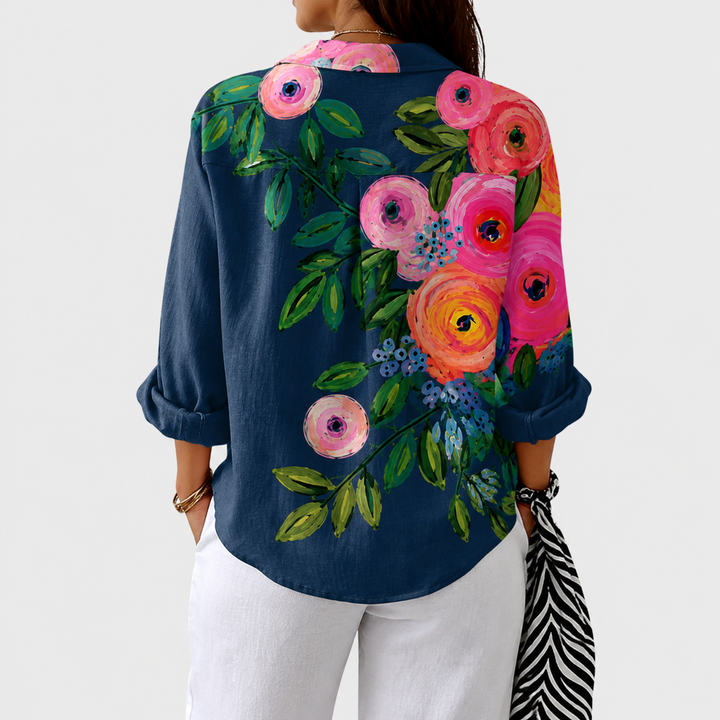 Liella - Airy Colorful Printed Blouse