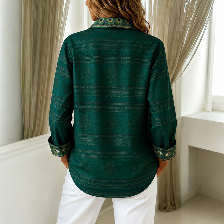 Zilira - Peacock Feather Print Shirt