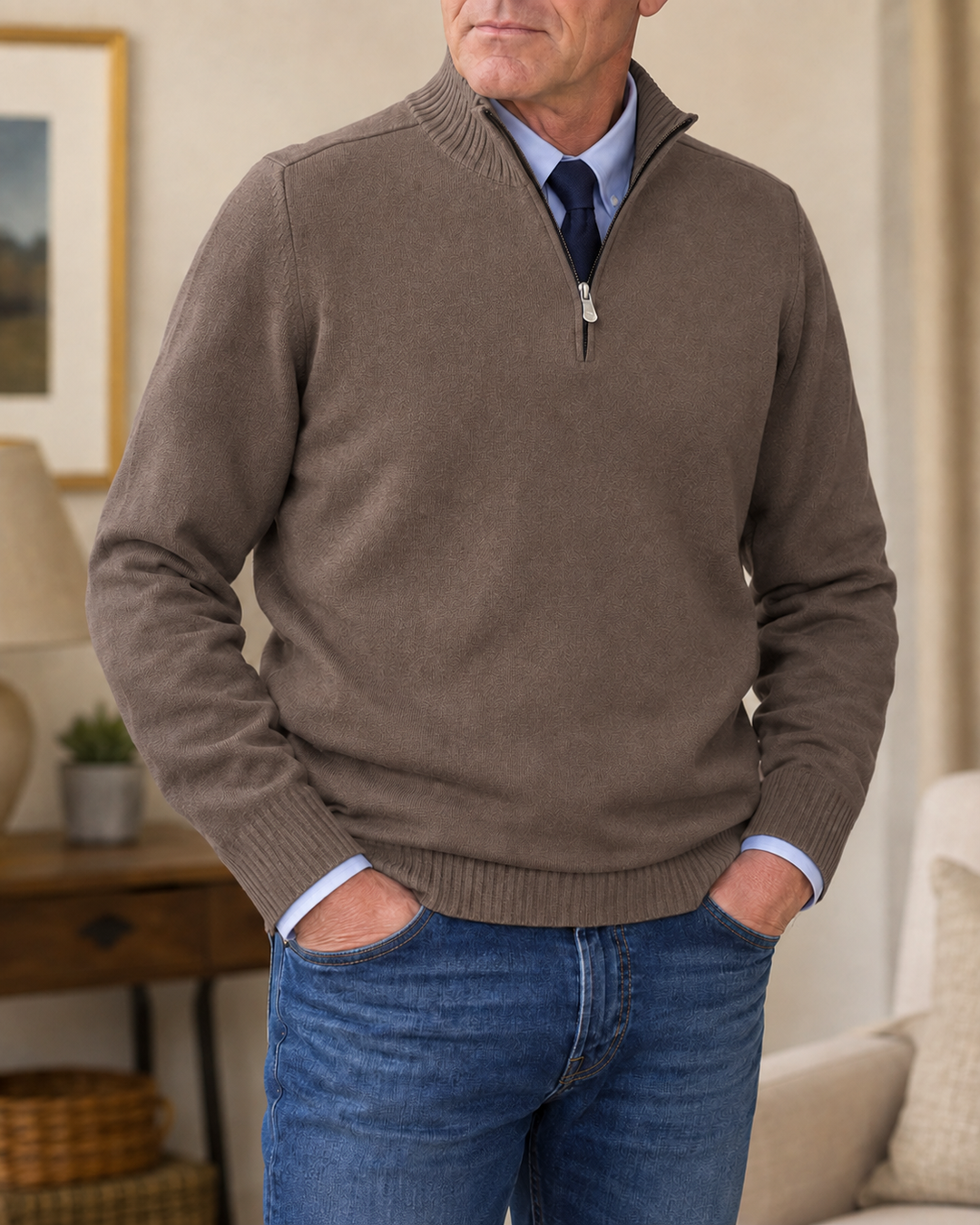 Abdel - Quarter-Zip Long Sleeve Sweater
