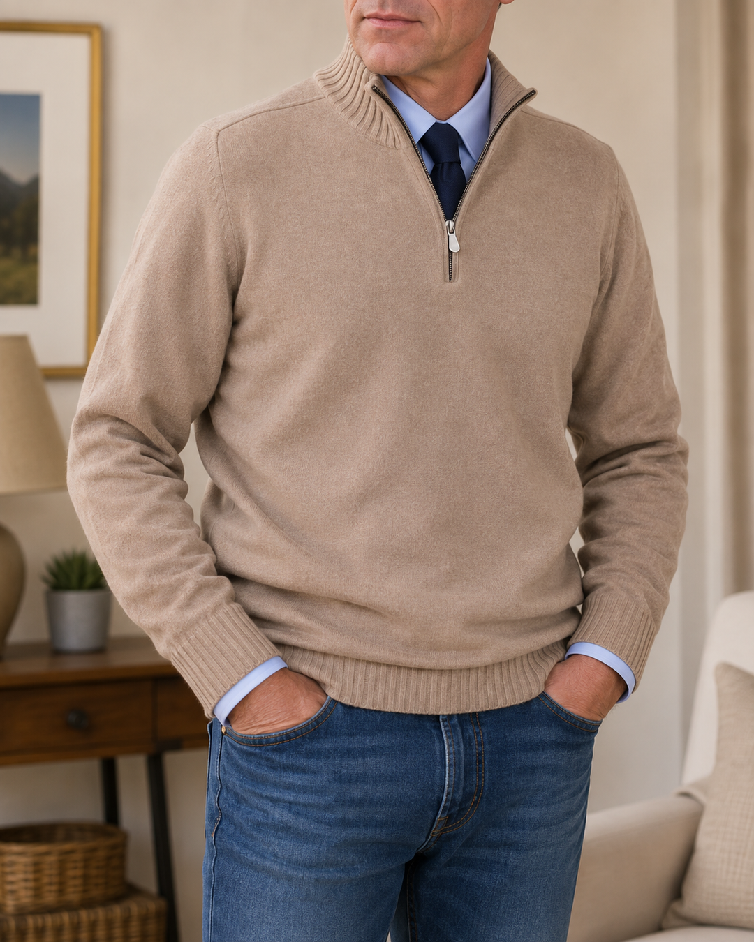 Abdel - Quarter-Zip Long Sleeve Sweater