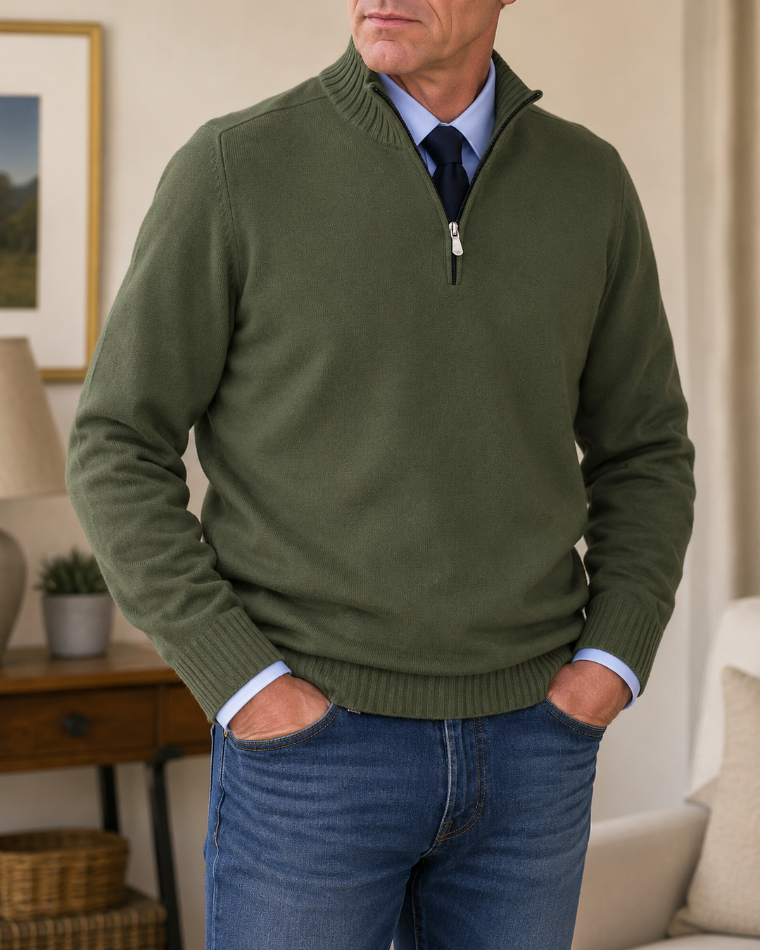 Abdel - Quarter-Zip Long Sleeve Sweater