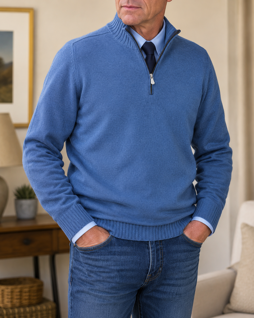 Abdel - Quarter-Zip Long Sleeve Sweater