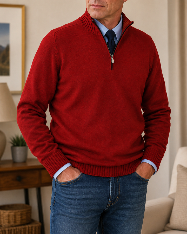 Abdel - Quarter-Zip Long Sleeve Sweater