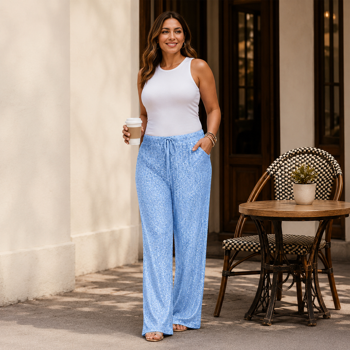 Natacha - Elastic Waist Straight Pant
