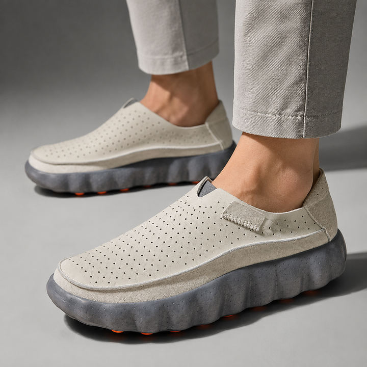 Sameth - Perforated Slip On Shoes with Flexible Sole