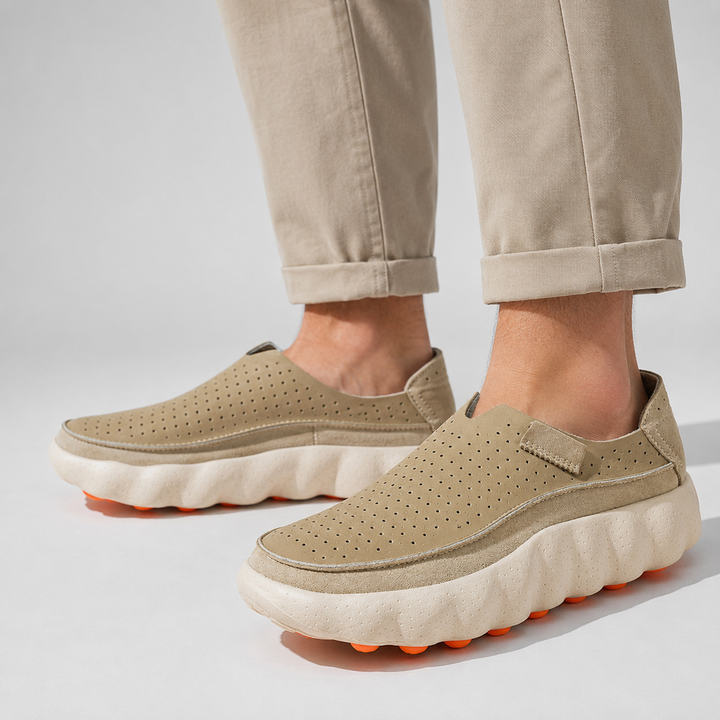 Sameth - Perforated Slip On Shoes with Flexible Sole