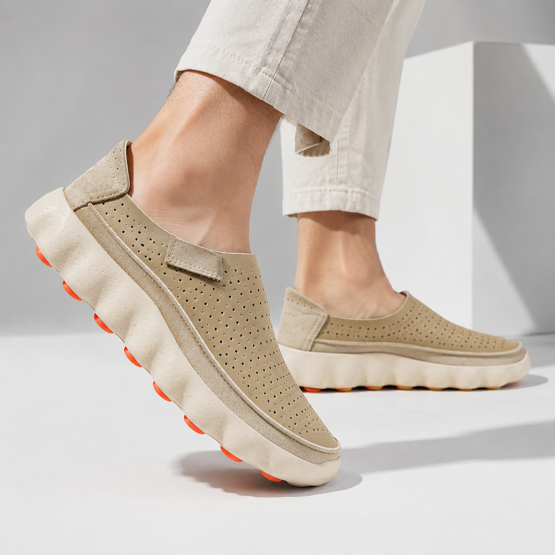 Sameth - Perforated Slip On Shoes with Flexible Sole