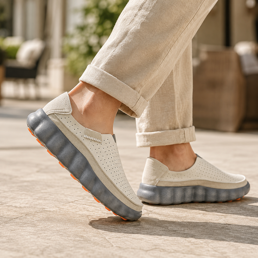 Sameth - Perforated Slip On Shoes with Flexible Sole