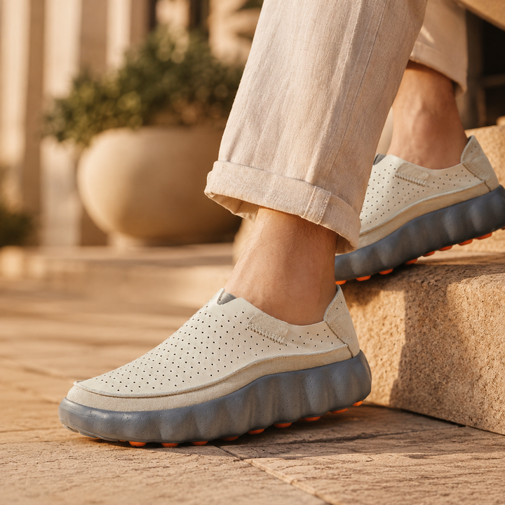 Sameth - Perforated Slip On Shoes with Flexible Sole