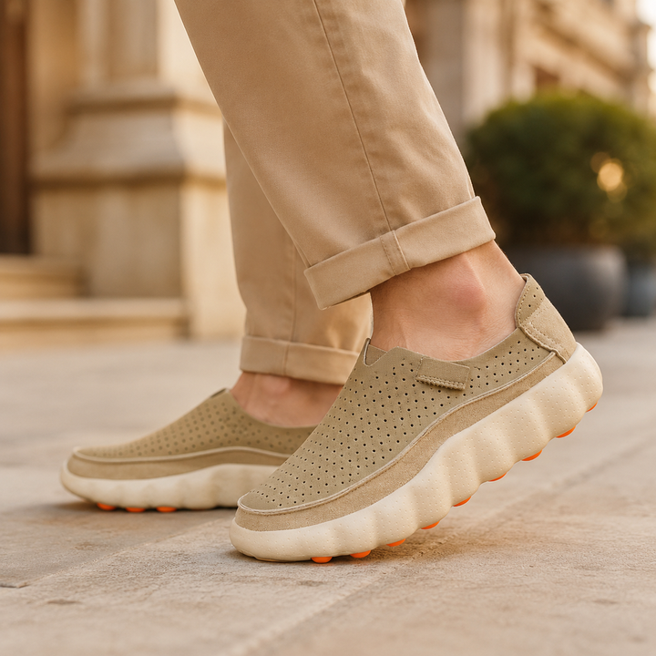 Sameth - Perforated Slip On Shoes with Flexible Sole