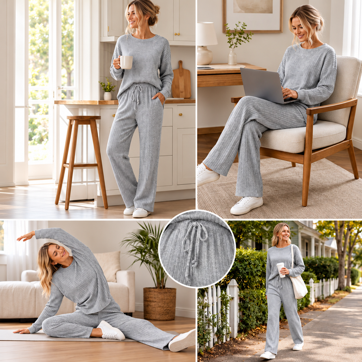 Lesana - Sporty Striped Two-Piece Set