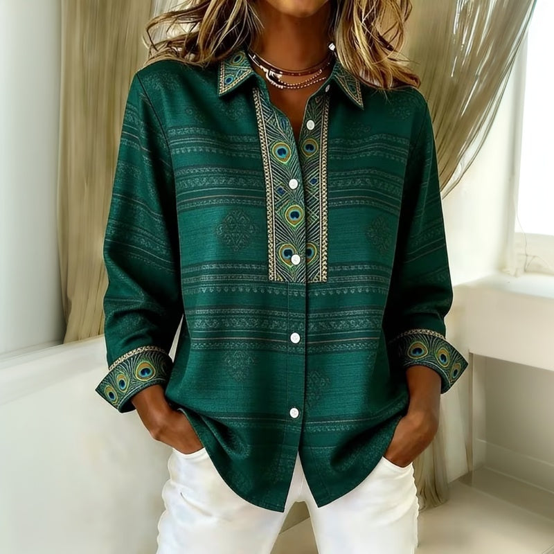 Zilira - Peacock Feather Print Shirt