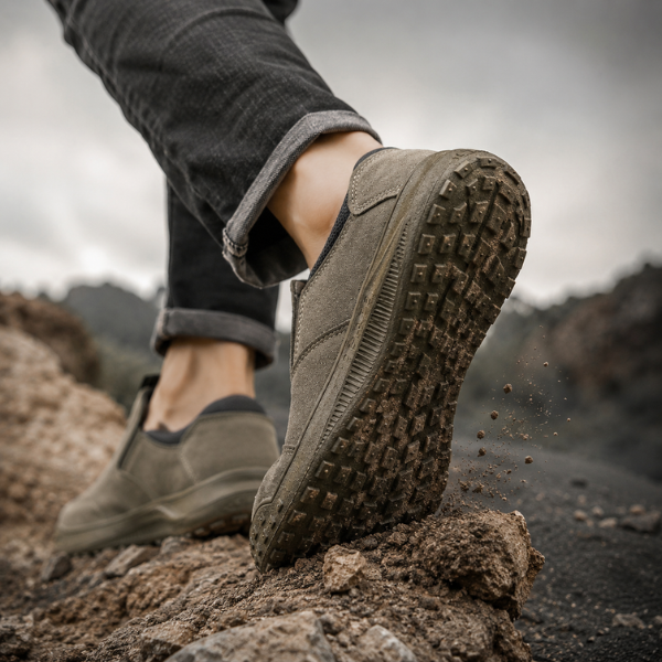 Traveis - Slip On Shoes With Elastic Panels and Textured Soles