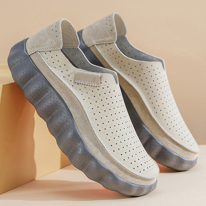 Sameth - Perforated Slip On Shoes with Flexible Sole