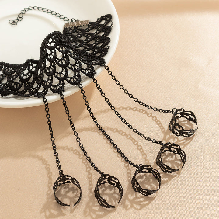 Sollina - Lace Finger Wrist Chain Rings Bracelet