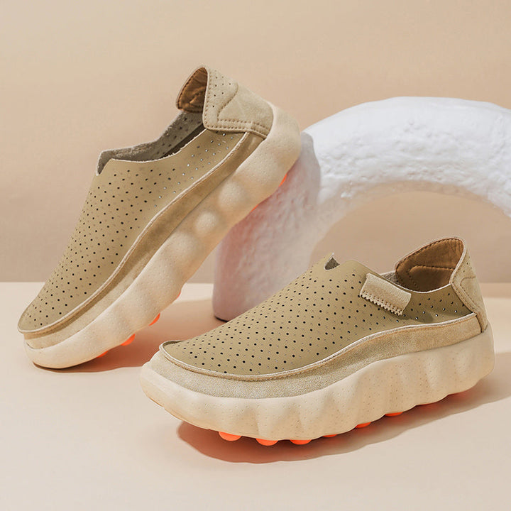 Sameth - Perforated Slip On Shoes with Flexible Sole
