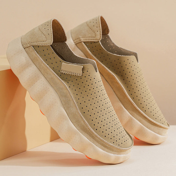 Sameth - Perforated Slip On Shoes with Flexible Sole