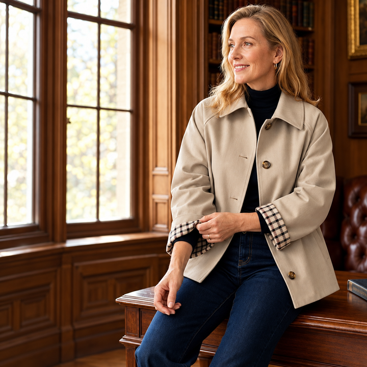 Nebila - Single Breasted Long Sleeve Sleeve Coat
