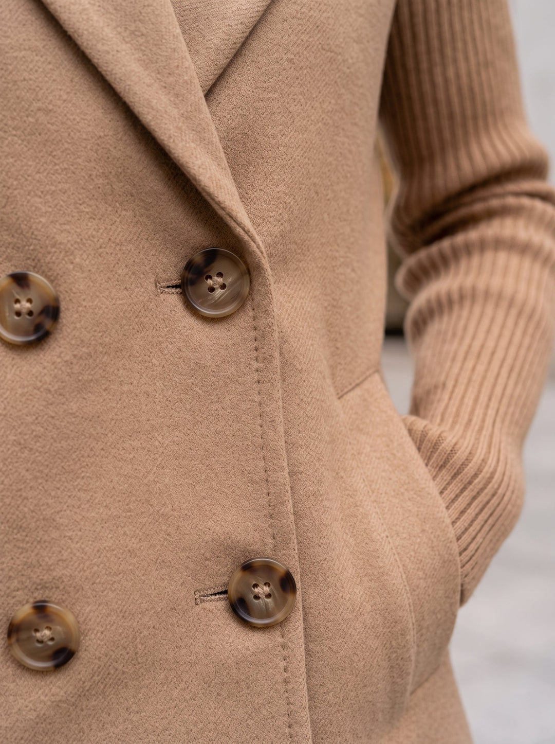 Nahide - Blazer With Ribbed Sleeves and Lapel Collar