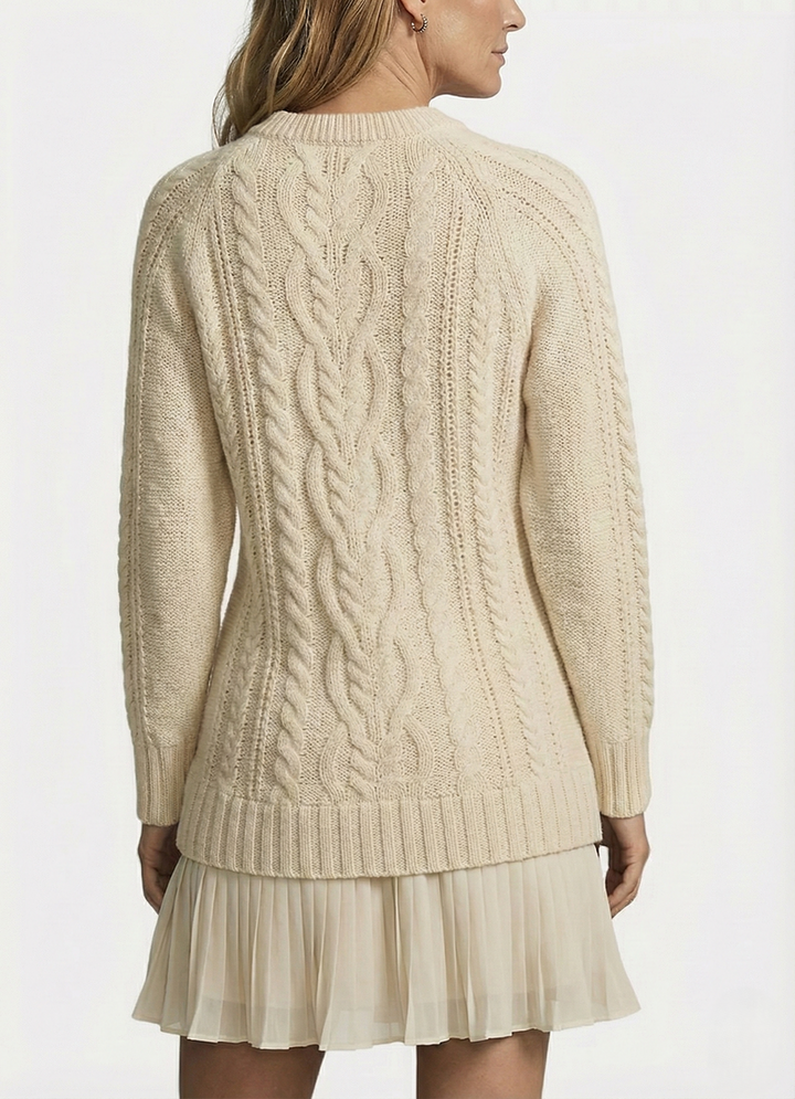 Dilin - Knitted Sweater Dress With Cable Pattern