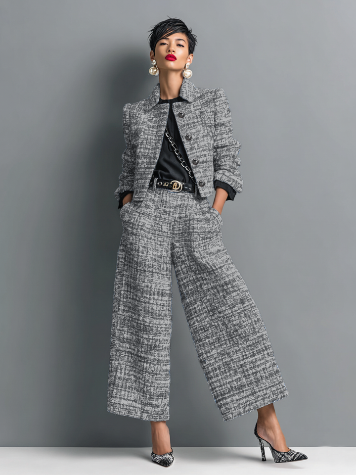 Aderet - Stylish Long Sleeved Jacket And Casual Pant
