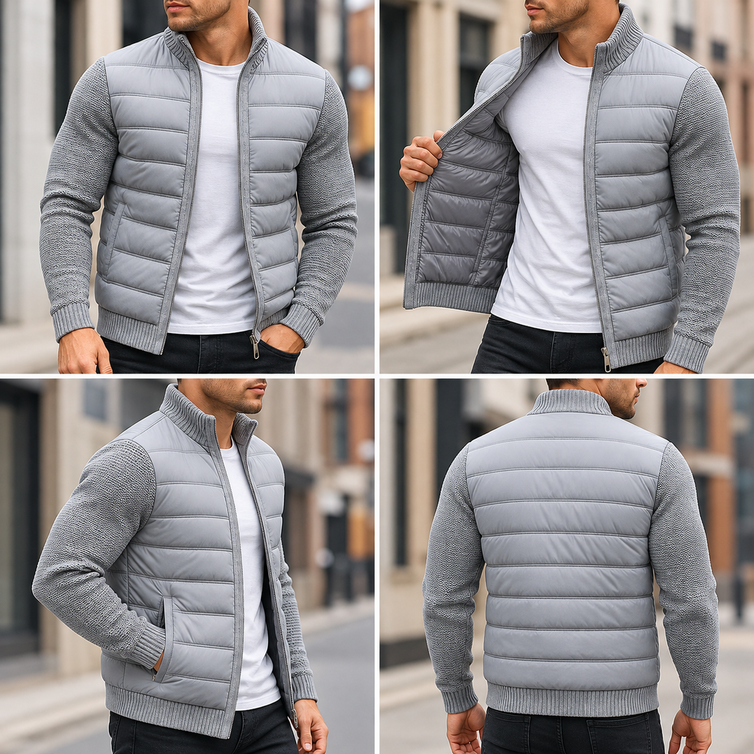 Karren - Padded Jacket With Knit Sleeves