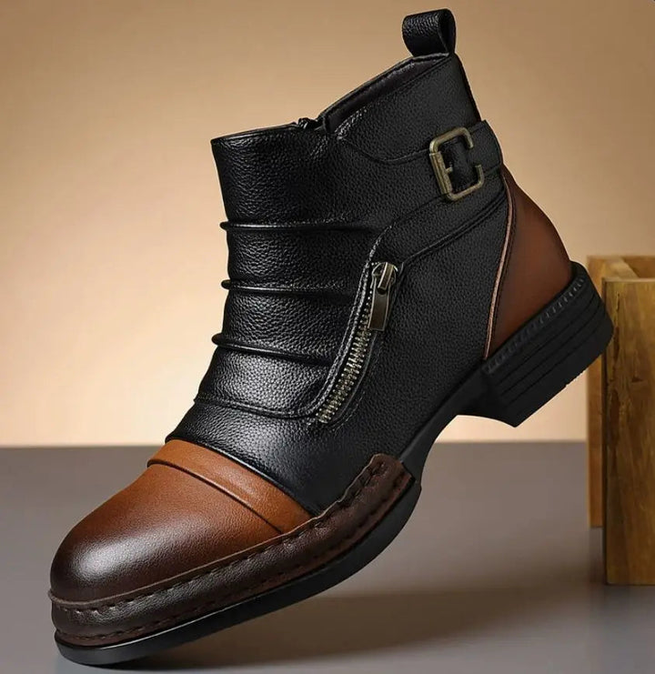 Kramer - Two-Tone Leather Ankle Boots