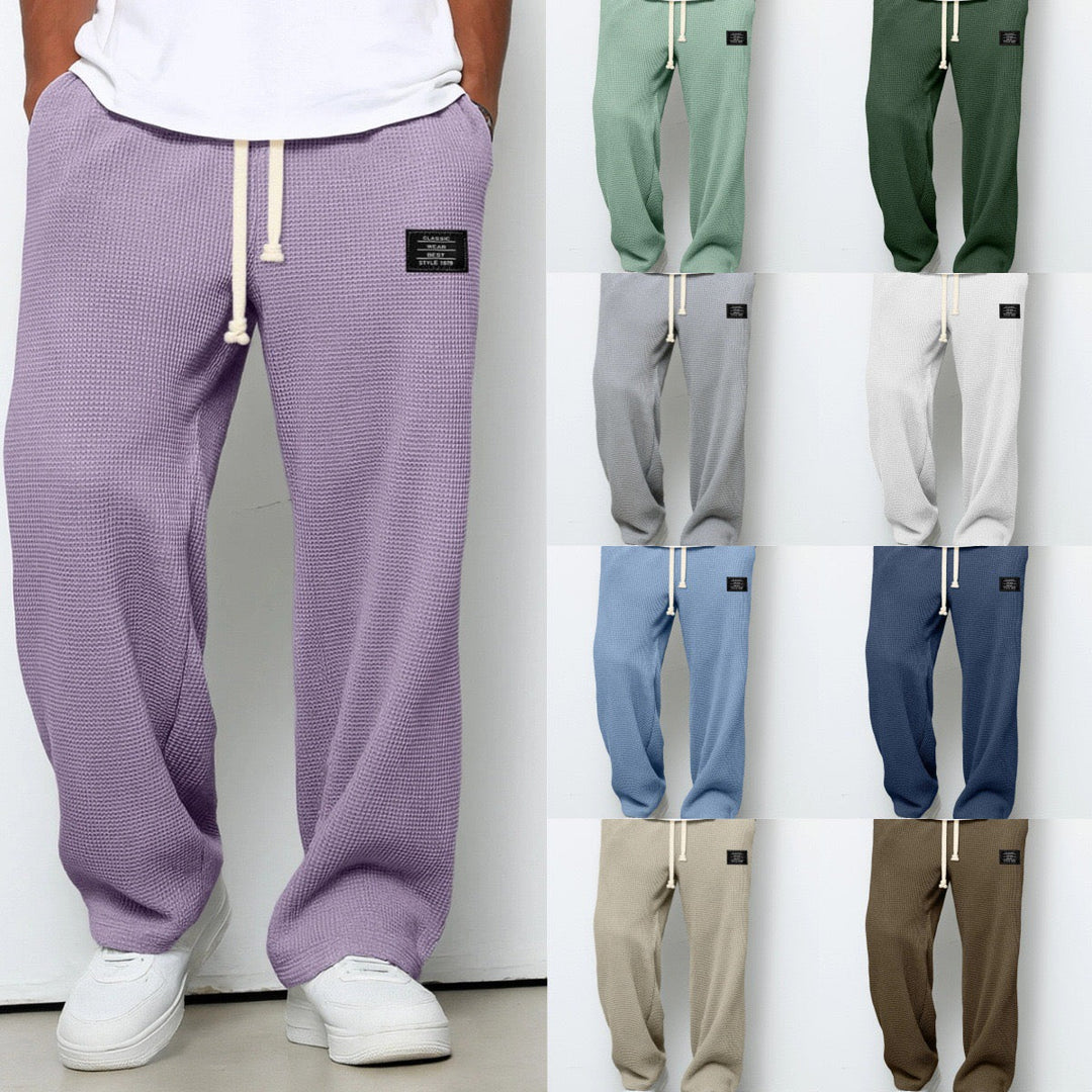 Dezlan - Wide Legs Loose Pants With Adjustable Waist