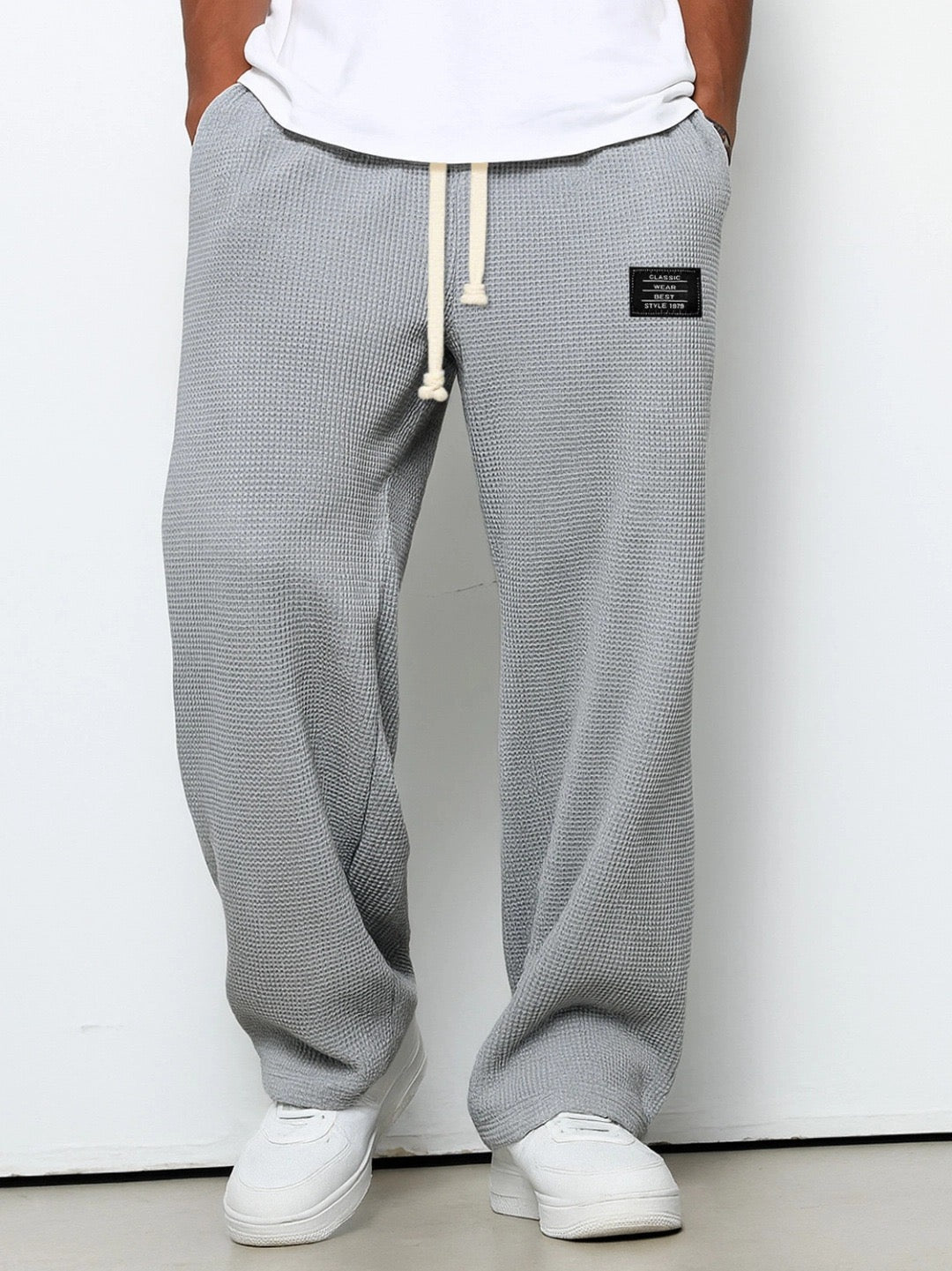 Dezlan - Wide Legs Loose Pants With Adjustable Waist