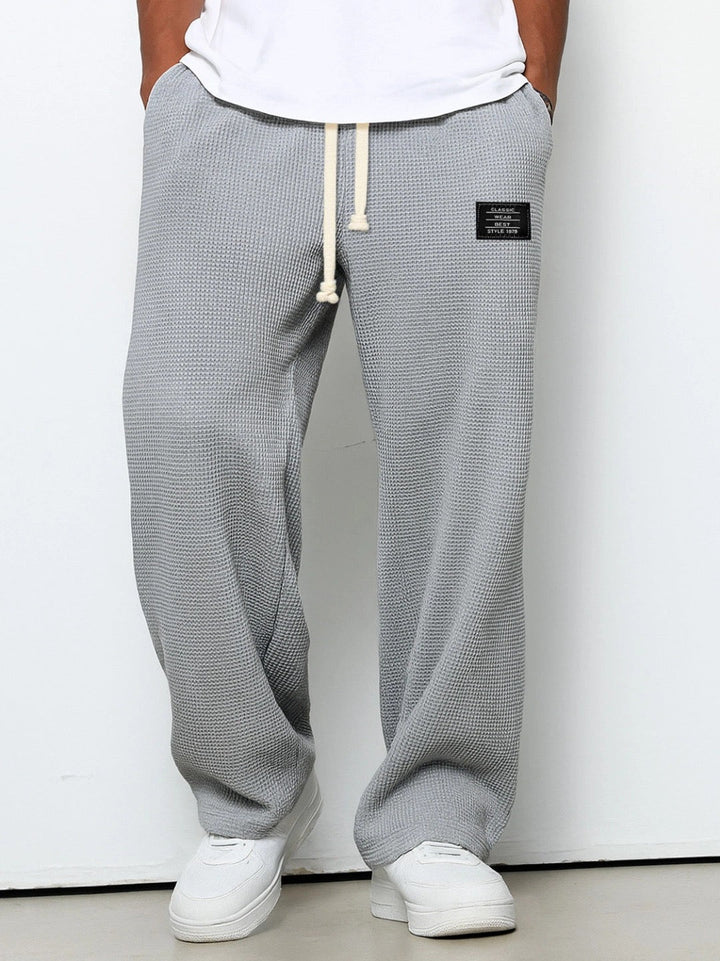 Dezlan - Wide Legs Loose Pants With Adjustable Waist