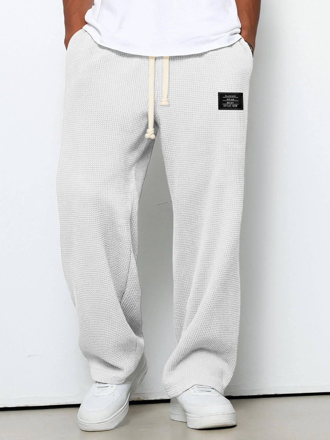 Dezlan - Wide Legs Loose Pants With Adjustable Waist