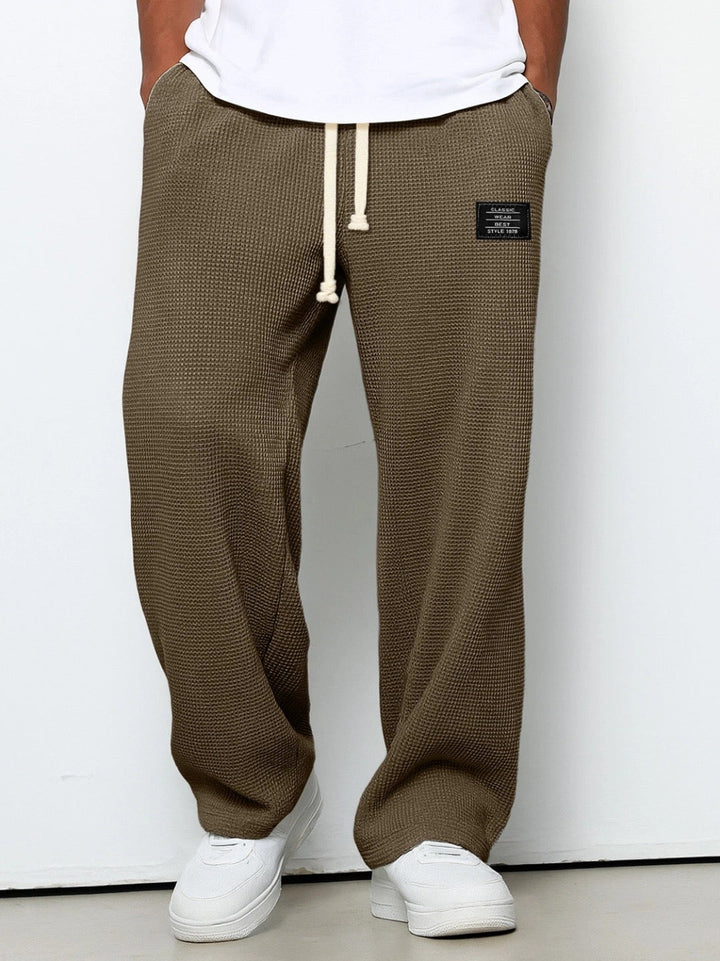 Dezlan - Wide Legs Loose Pants With Adjustable Waist